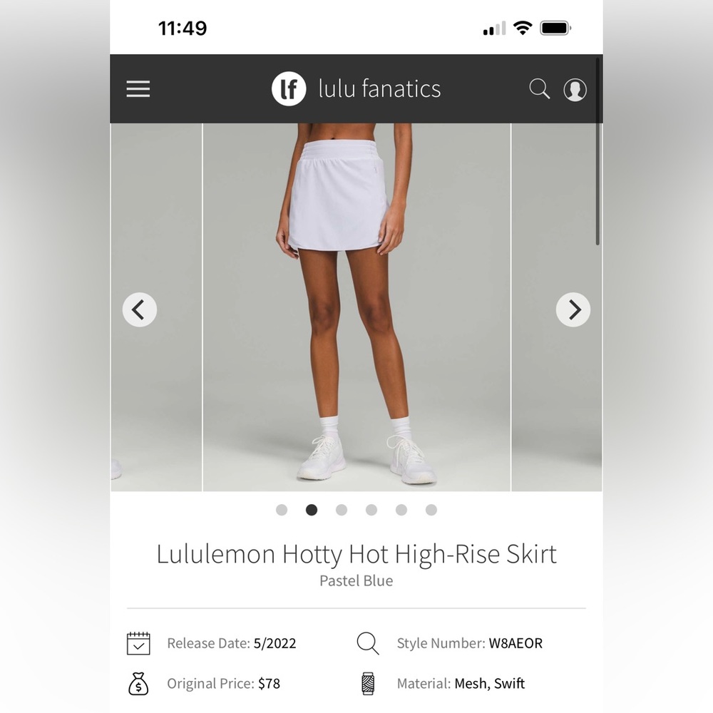 Lululemon Hotty hot high rise skirt
